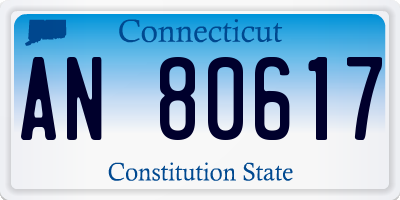 CT license plate AN80617