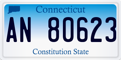 CT license plate AN80623