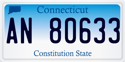 CT license plate AN80633