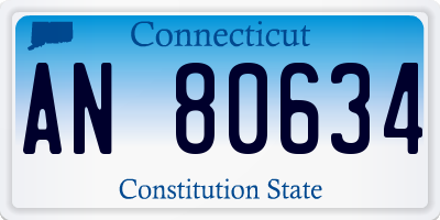 CT license plate AN80634