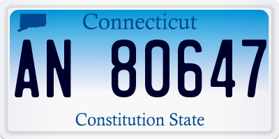 CT license plate AN80647