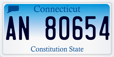 CT license plate AN80654