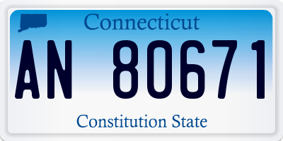 CT license plate AN80671