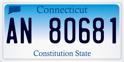 CT license plate AN80681