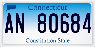 CT license plate AN80684