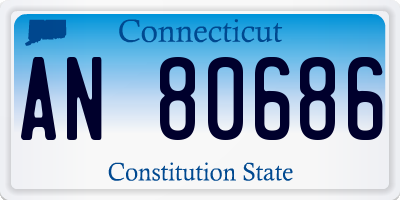 CT license plate AN80686