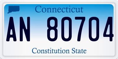 CT license plate AN80704