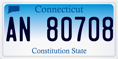 CT license plate AN80708