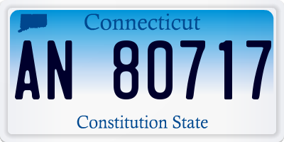 CT license plate AN80717