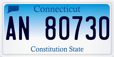 CT license plate AN80730
