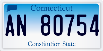 CT license plate AN80754