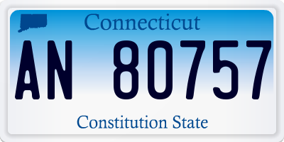 CT license plate AN80757