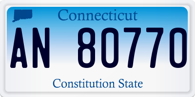 CT license plate AN80770
