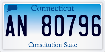 CT license plate AN80796