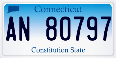 CT license plate AN80797