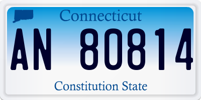 CT license plate AN80814