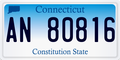 CT license plate AN80816
