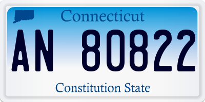 CT license plate AN80822