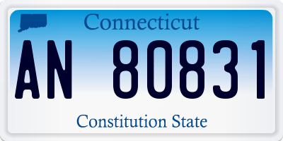 CT license plate AN80831