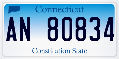 CT license plate AN80834
