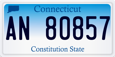 CT license plate AN80857