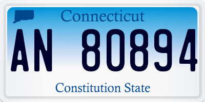 CT license plate AN80894