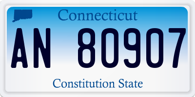 CT license plate AN80907