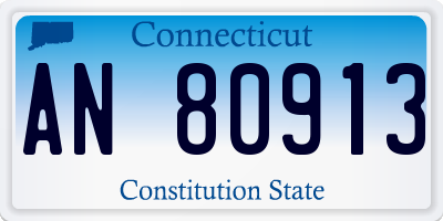 CT license plate AN80913