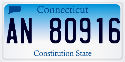 CT license plate AN80916