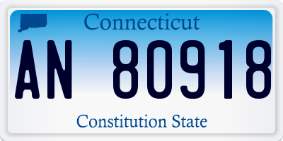 CT license plate AN80918
