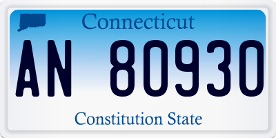 CT license plate AN80930