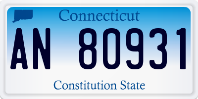 CT license plate AN80931