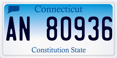 CT license plate AN80936
