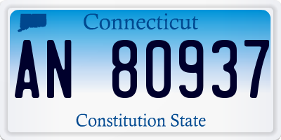 CT license plate AN80937