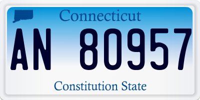 CT license plate AN80957