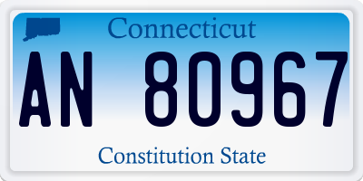 CT license plate AN80967