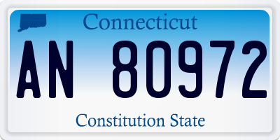 CT license plate AN80972