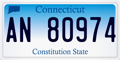 CT license plate AN80974