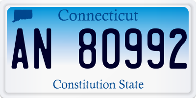 CT license plate AN80992