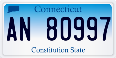 CT license plate AN80997