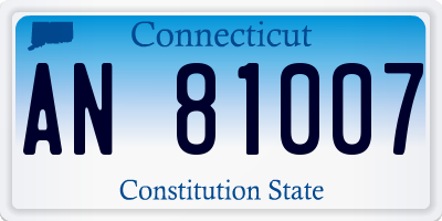CT license plate AN81007