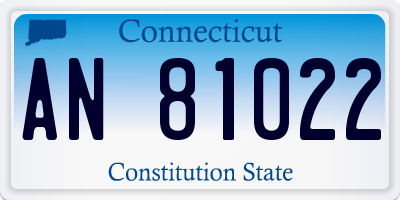 CT license plate AN81022