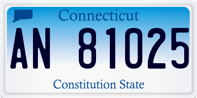 CT license plate AN81025
