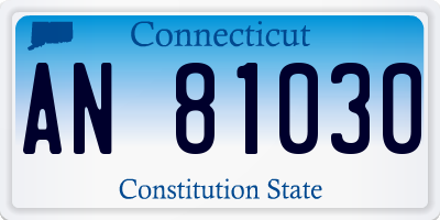 CT license plate AN81030
