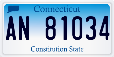 CT license plate AN81034