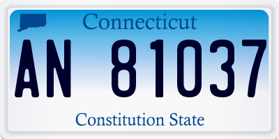 CT license plate AN81037