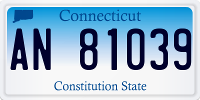 CT license plate AN81039