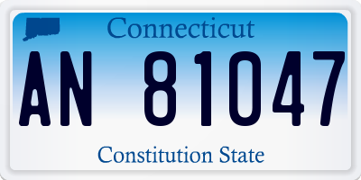 CT license plate AN81047