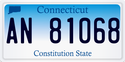 CT license plate AN81068