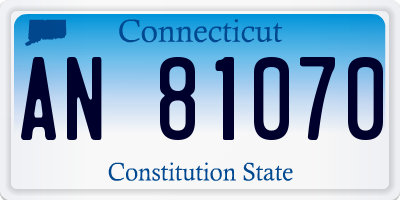 CT license plate AN81070